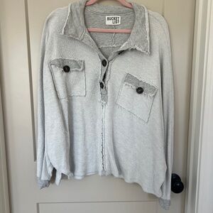 BUCKETLIST Gray Button-Up Top